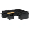 Image de vidaXL Ensemble de 10 canapés de jardin avec coussins noir poly rotin