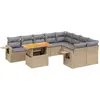 Image de vidaXL Ensemble de salon de jardin 10 pièces avec coussins Beige Poly Rattan