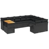 Image de vidaXL Ensemble de 10 canapés de jardin avec coussins noir poly rotin