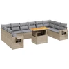 Image de vidaXL Ensemble de salon de jardin 11 pièces avec coussins Beige Poly Rattan