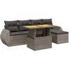 Image de vidaXL Ensemble de salon de jardin 6 pièces avec coussins Gris Poly rotin