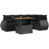 Image de vidaXL Ensemble de salon de jardin 6 pièces avec coussins noir poly rotin