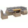 Image de vidaXL Ensemble de salon de jardin 7 pièces avec coussins Beige Poly Rattan