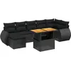 Image de vidaXL Ensemble de jardin canapé 8 pièces avec coussins noir poly rotin