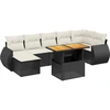 Image de vidaXL Ensemble de jardin canapé 8 pièces avec coussins noir poly rotin