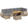 Image de vidaXL Ensemble de jardin canapé 8 pièces avec coussins Beige Poly Rattan