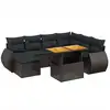 Image de vidaXL Ensemble de jardin canapé 8 pièces avec coussins noir poly rotin