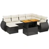 Image de vidaXL Ensemble de jardin canapé 8 pièces avec coussins noir poly rotin