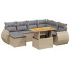 Image de vidaXL Ensemble de jardin canapé 8 pièces avec coussins Beige Poly Rattan