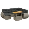 Image de vidaXL Ensemble de jardin canapé 8 pièces avec coussins Gris Poly rotin