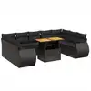 Image de vidaXL Ensemble de 10 canapés de jardin avec coussins noir poly rotin