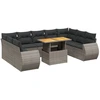 Image de vidaXL Ensemble de salon de jardin 10 pièces avec coussins Gris Poly Rattan
