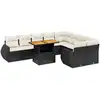 Image de vidaXL Ensemble de 10 canapés de jardin avec coussins noir poly rotin