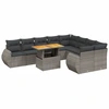 Image de vidaXL Ensemble de salon de jardin 10 pièces avec coussins Gris Poly Rattan