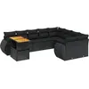 Image de vidaXL Ensemble de 10 canapés de jardin avec coussins noir poly rotin