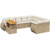 Image de vidaXL Ensemble de salon de jardin 10 pièces avec coussins Beige Poly Rattan