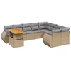 Image de vidaXL Ensemble de salon de jardin 10 pièces avec coussins Beige Poly Rattan