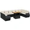 Image de vidaXL Ensemble de salon de jardin 11 pièces avec coussins noir poly rotin