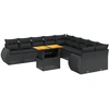 Image de vidaXL Ensemble de salon de jardin 11 pièces avec coussins noir poly rotin