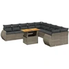 Image de vidaXL Ensemble de salon de jardin 11 pièces avec coussins Gris Poly rotin
