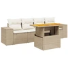 Image de vidaXL Ensemble de salon de jardin 5 pièces avec coussins Beige Poly Rattan