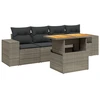 Image de vidaXL Ensemble de salon de jardin 5 pièces avec coussins Gris Poly rotin