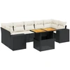 Image de vidaXL Ensemble de jardin canapé 8 pièces avec coussins noir poly rotin