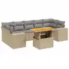 Image de vidaXL Ensemble de jardin canapé 8 pièces avec coussins Beige Poly Rattan