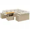 Image de vidaXL Ensemble de salon de jardin 9 pièces avec coussins beige Poly rotin