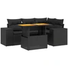 Image de vidaXL Ensemble de salon de jardin 5 pièces avec coussins noir poly rotin