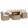 Image de vidaXL Ensemble de salon de jardin 6 pièces avec coussins Beige Poly Rattan