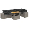 Image de vidaXL Ensemble de salon de jardin 7 pièces avec coussins Gris Poly rotin