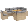 Image de vidaXL Ensemble de salon de jardin 9 pièces avec coussins beige Poly rotin