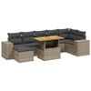 Image de vidaXL Ensemble de jardin canapé 8 pièces avec coussins Gris Poly rotin