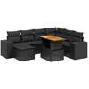 Image de vidaXL Ensemble de jardin canapé 8 pièces avec coussins noir poly rotin