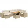 Image de vidaXL Ensemble de salon de jardin 9 pièces avec coussins beige Poly rotin