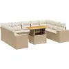 Image de vidaXL Ensemble de salon de jardin 10 pièces avec coussins Beige Poly Rattan