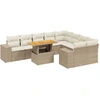 Image de vidaXL Ensemble de salon de jardin 10 pièces avec coussins Beige Poly Rattan