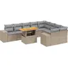 Image de vidaXL Ensemble de salon de jardin 10 pièces avec coussins Beige Poly Rattan