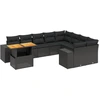 Image de vidaXL Ensemble de 10 canapés de jardin avec coussins noir poly rotin