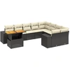 Image de vidaXL Ensemble de 10 canapés de jardin avec coussins noir poly rotin