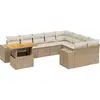 Image de vidaXL Ensemble de salon de jardin 10 pièces avec coussins Beige Poly Rattan