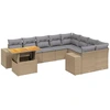 Image de vidaXL Ensemble de salon de jardin 10 pièces avec coussins Beige Poly Rattan
