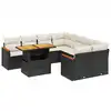 Image de vidaXL Ensemble de salon de jardin 9 pièces avec coussins noir poly rotin