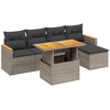 Image de vidaXL Ensemble de salon de jardin 6 pièces avec coussins Gris Poly rotin