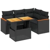 Image de vidaXL Ensemble de salon de jardin 5 pièces avec coussins noir poly rotin