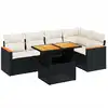 Image de vidaXL Ensemble de salon de jardin 6 pièces avec coussins noir poly rotin