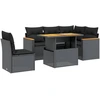 Image de vidaXL Ensemble de salon de jardin 6 pièces avec coussins noir poly rotin