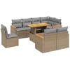 Image de vidaXL Ensemble de salon de jardin 9 pièces avec coussins beige Poly rotin