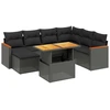 Image de vidaXL Ensemble de jardin canapé 8 pièces avec coussins noir poly rotin